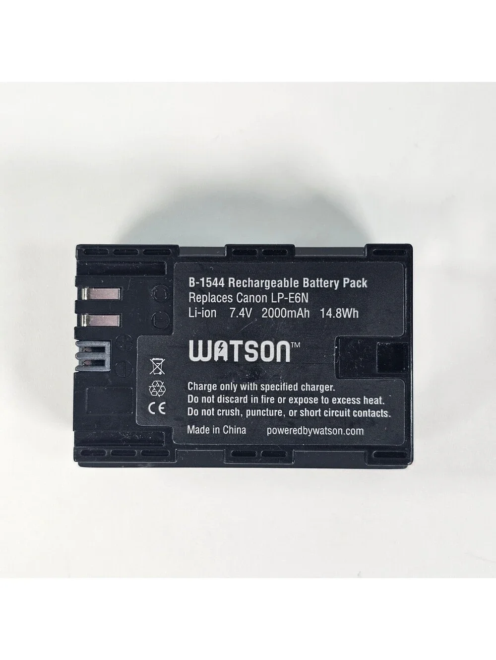 Watson B-1544 Li-ion Battery Pack Replaces Canon LP-E6N 7.4V 2000mAh Tested